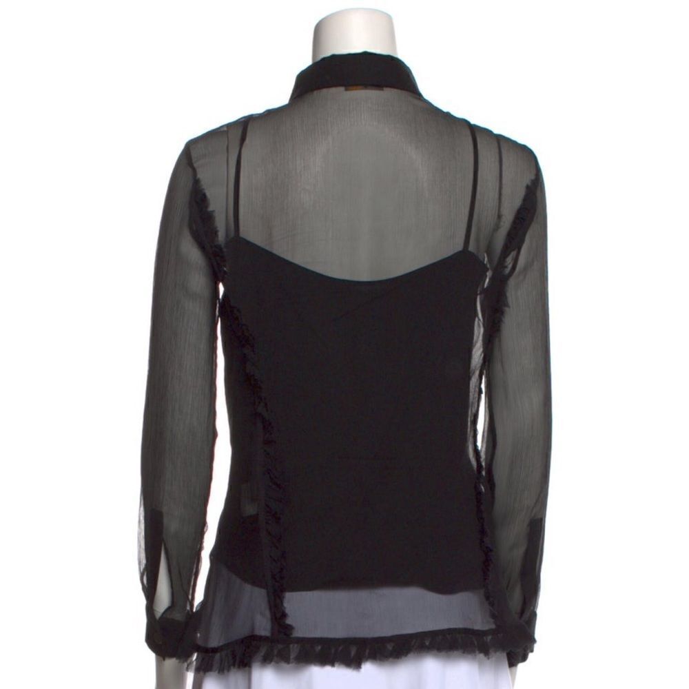 Fendi Black Sheer Button Down Shirt - image 2